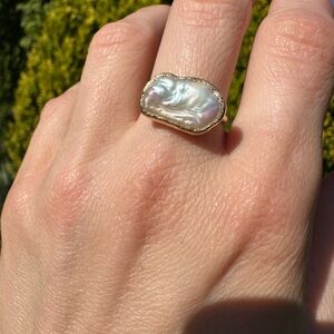 Palm Sunday 14k Gold and Keshi Pearl Cloud Ring